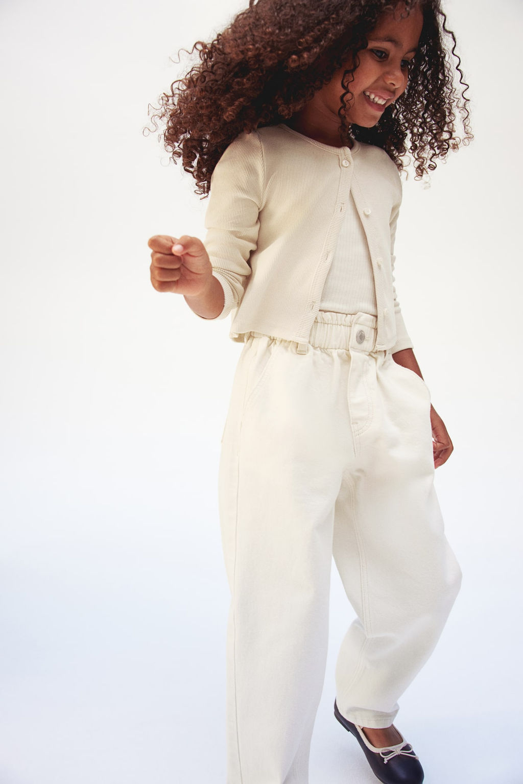 Vaquero paper bag de corte relajado - H&m фото 3