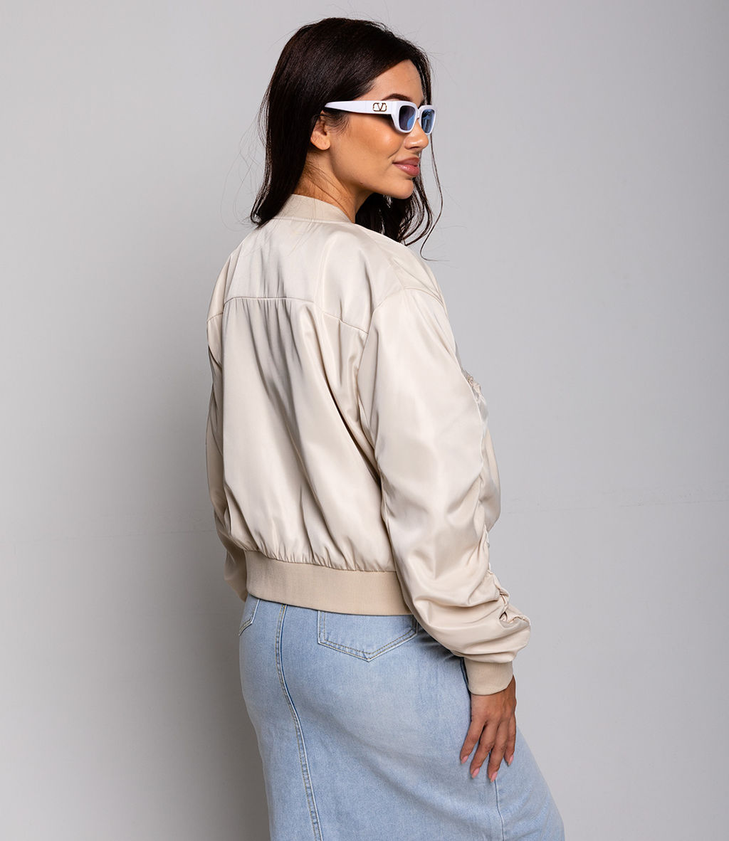 Бомбер #КТ2561, бежевый - Dommod фото 3