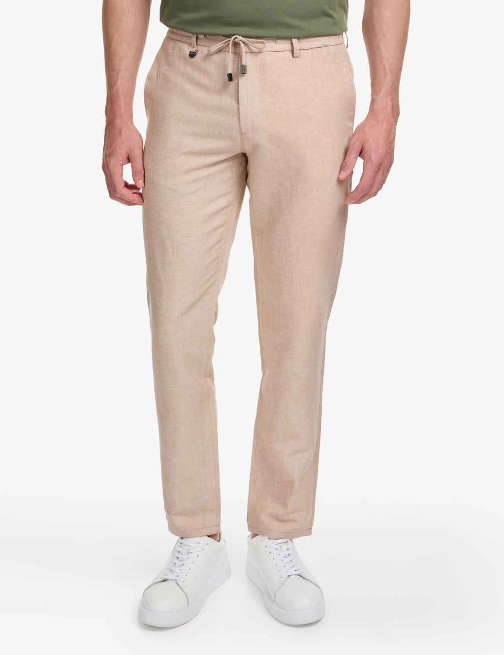 A__k Kahverengi Slim Fit Keten Kar___ml_ Pantolon