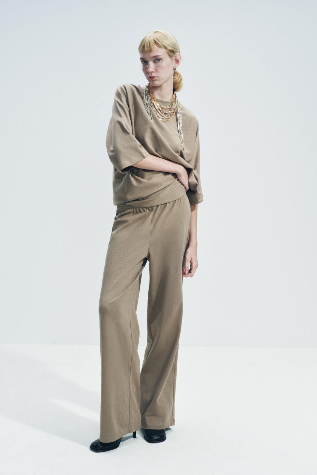 COTTON STRAIGHT-LEG TROUSERS - Zara фото 18