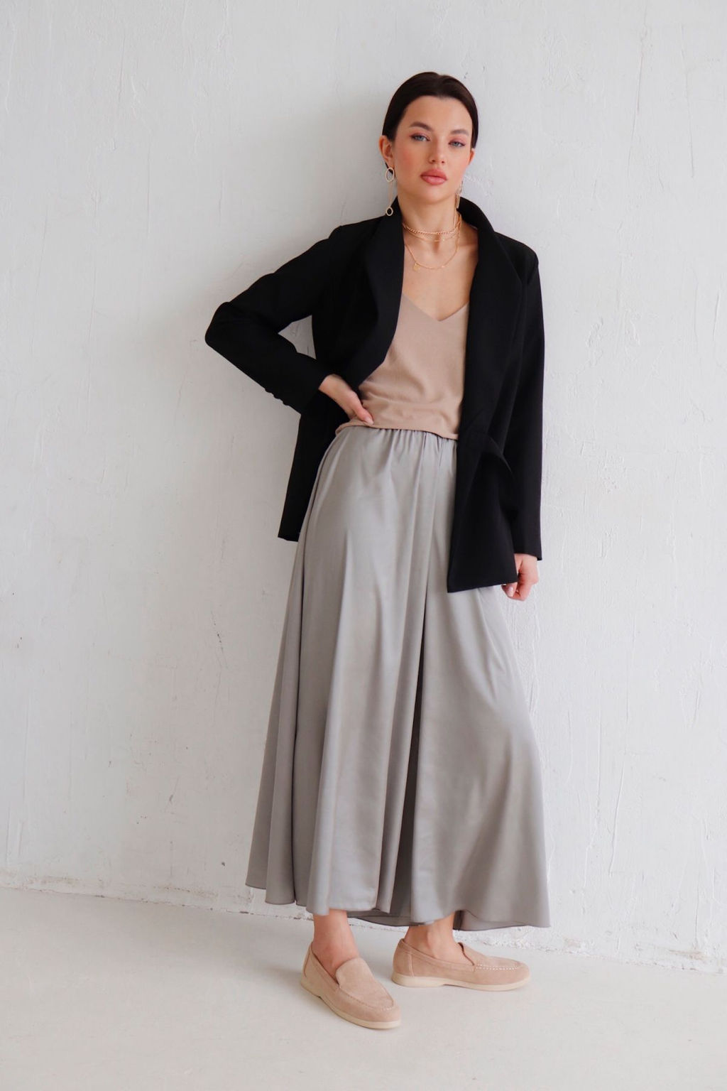 12588 Юбка-брюки светло-серые - Martichelli фото 5