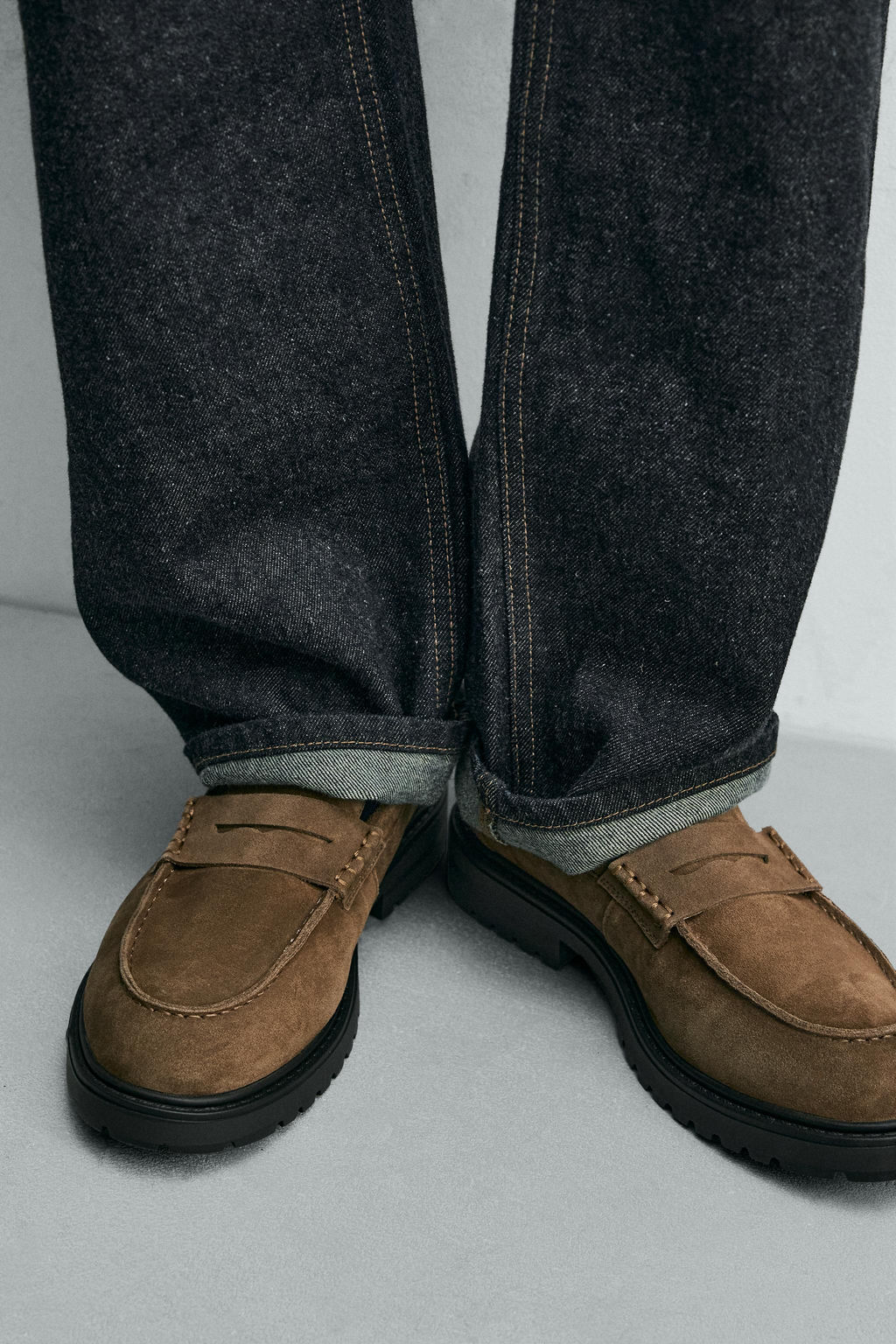 LEATHER TRACK PENNY LOAFERS - Zara фото 3