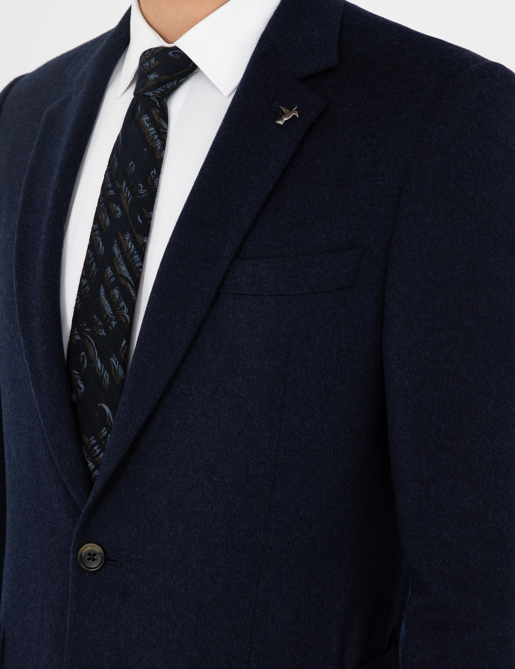 Кашемировая куртка узкого кроя темно-синего цвета - Cacharel фото 7