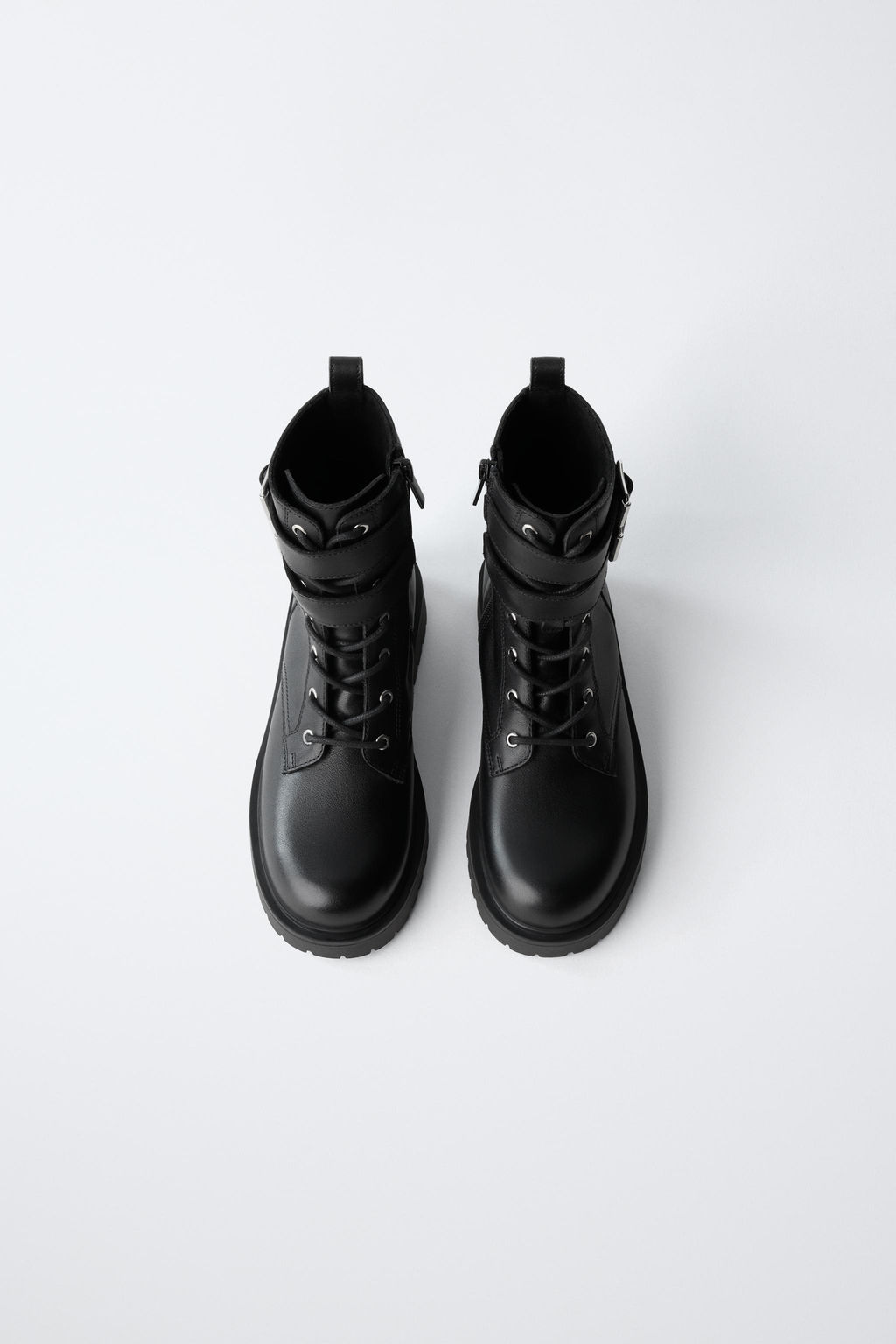 BOTA DOBLE HEBILLA PIEL / Negro - Zara фото 4