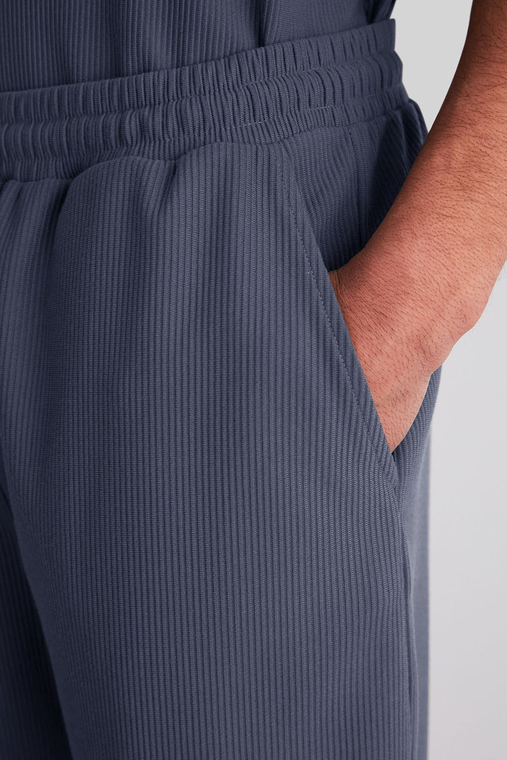 Indigo Oversize/Genis Kesim Dokulu K?r?smaz Ottoman Sort TMNSS24SR00037