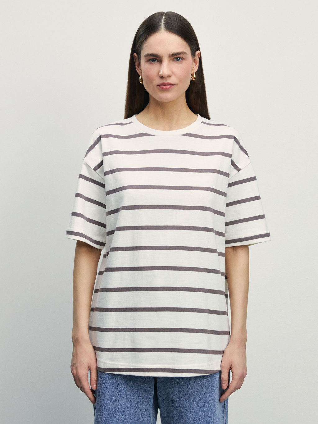 Футболка оверсайз в полоску / Zarina  фото 3