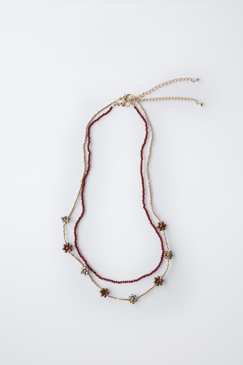 PACK OF TWO BEADED NECKLACES WITH FLOWERS - Zara фото 4