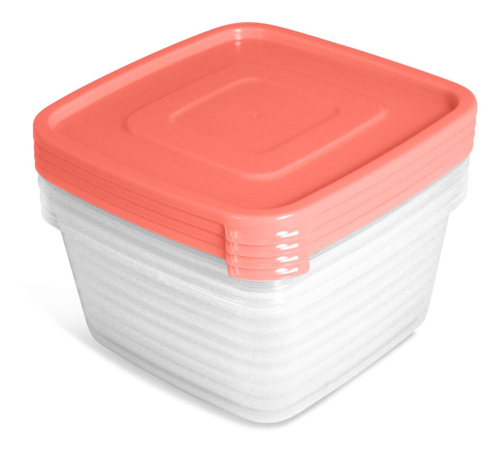 Набор контейнеров для прод. "Унико" квадр. 0,9 л 4шт. (СВЧ) арт.С214