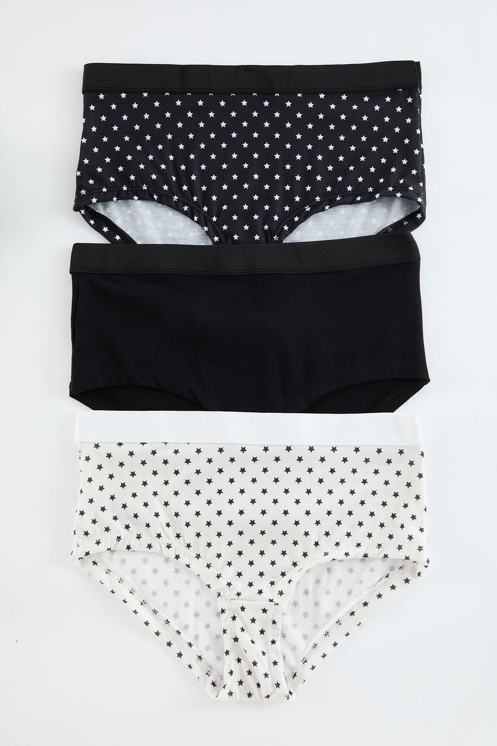 Siyah-Cok Renkli 3lu Paket Pamuklu Y?ld?z Desenli Hipster Orme Kulot THMAW25KU00008 - Trendyolmilla фото 7