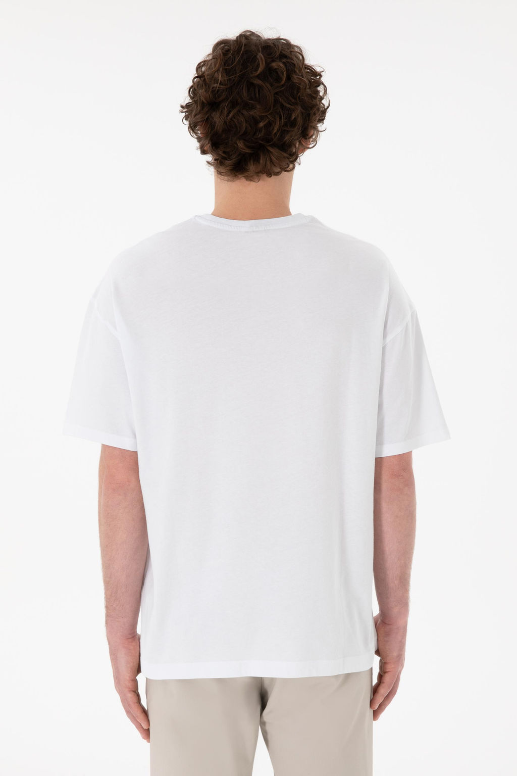 Erkek Oversize Fit Bisiklet Yaka Beyaz Ti__rt Sepette S_rpriz _ndirim - U.s. polo assn фото 6