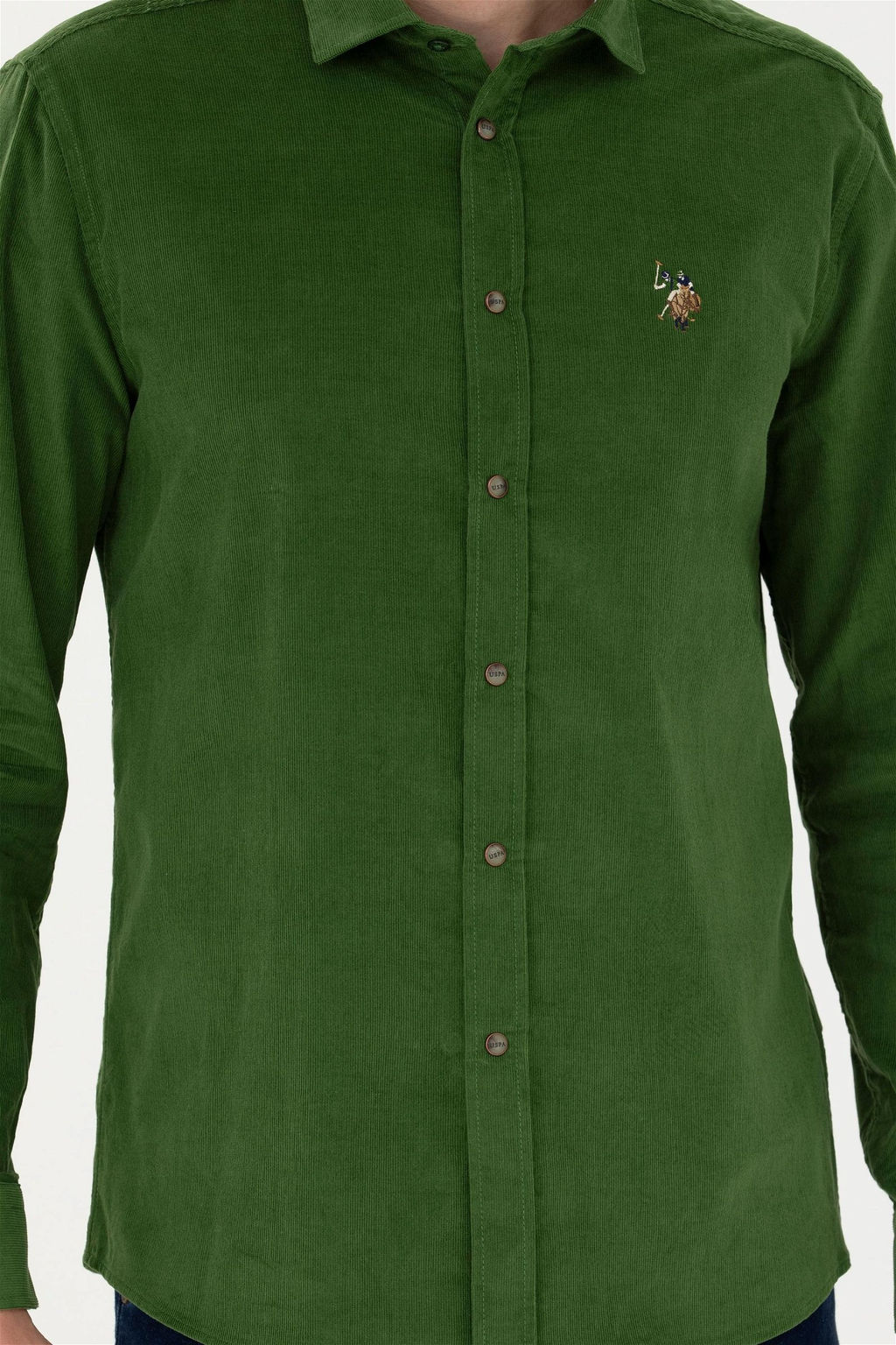 U. S. Polo Assn / Мужская зеленая рубашка с длинным рукавом - U.s. polo assn фото 6