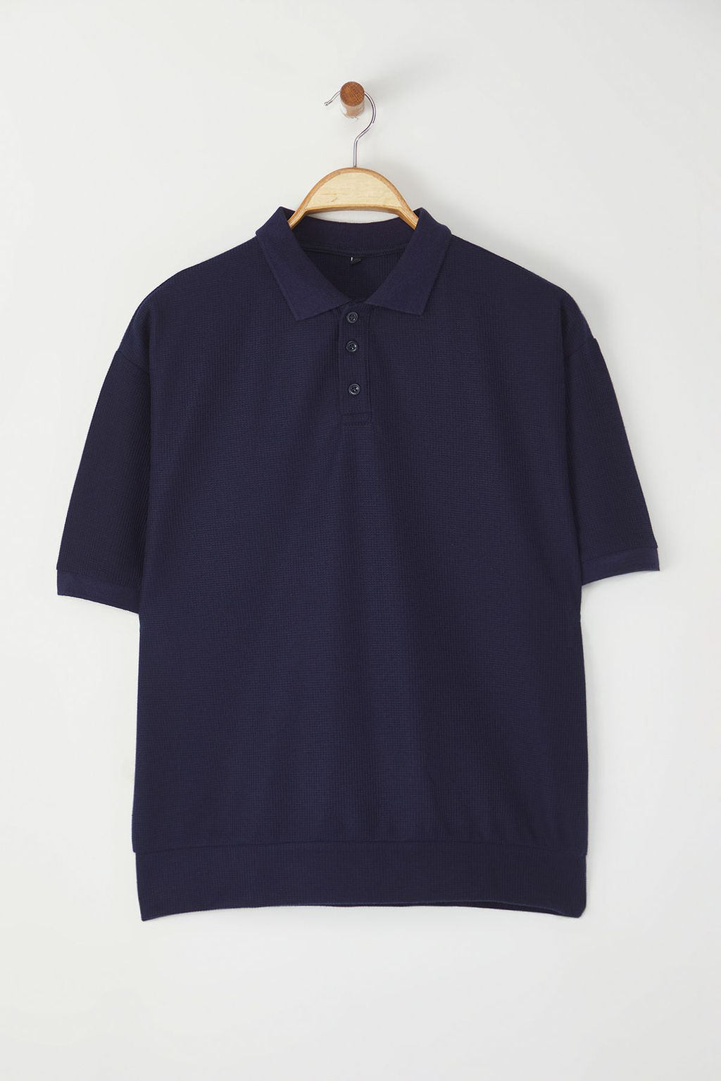 TRENDYOL MAN Lacivert Oversize/Genis Kesim Dokulu Polo Yaka T-shirt TMNSS25PO00003 - Trendyolmilla фото 14