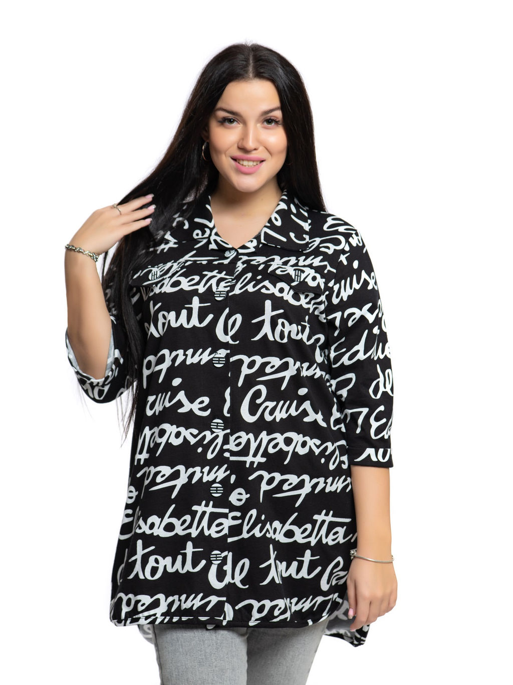 445 Туника "Буквы на черном"
