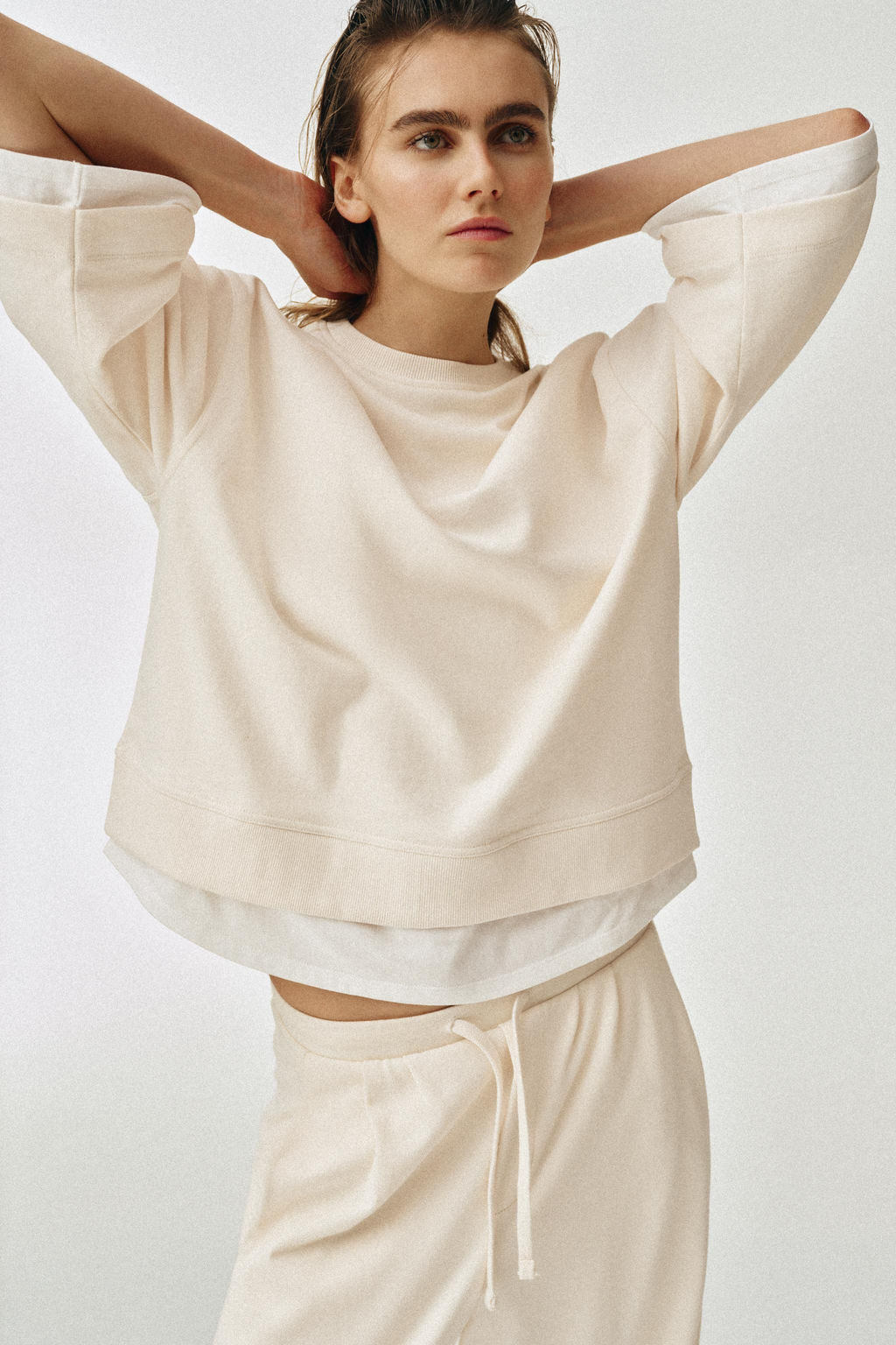 SUDADERA COMBINADA MANGA LARGA / Crudo - Zara фото 2