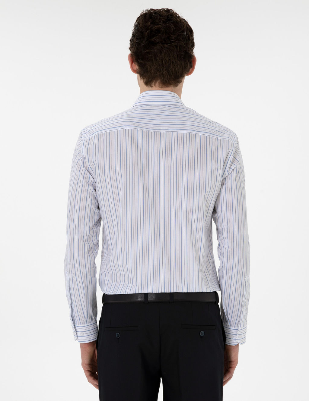 Рубашка Pierre Cardin Slim Fit синяя с длинным рукавом