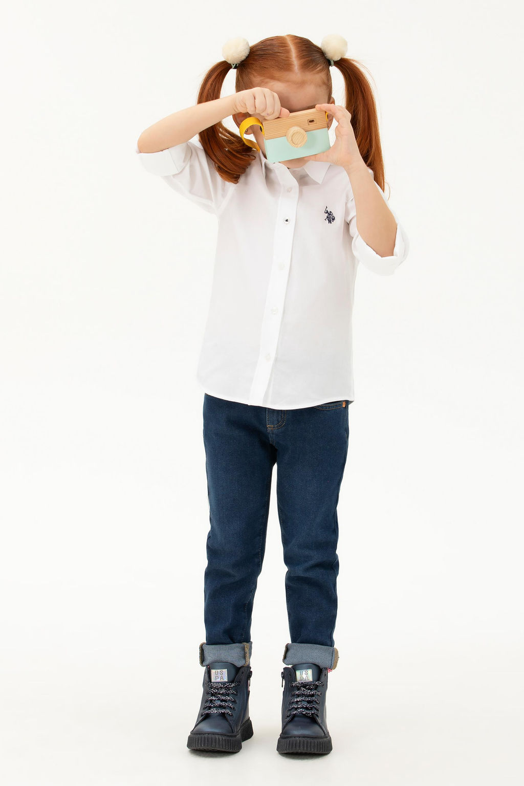 Белая рубашка с длинным рукавом для девочки Неожиданная скидка в корзине