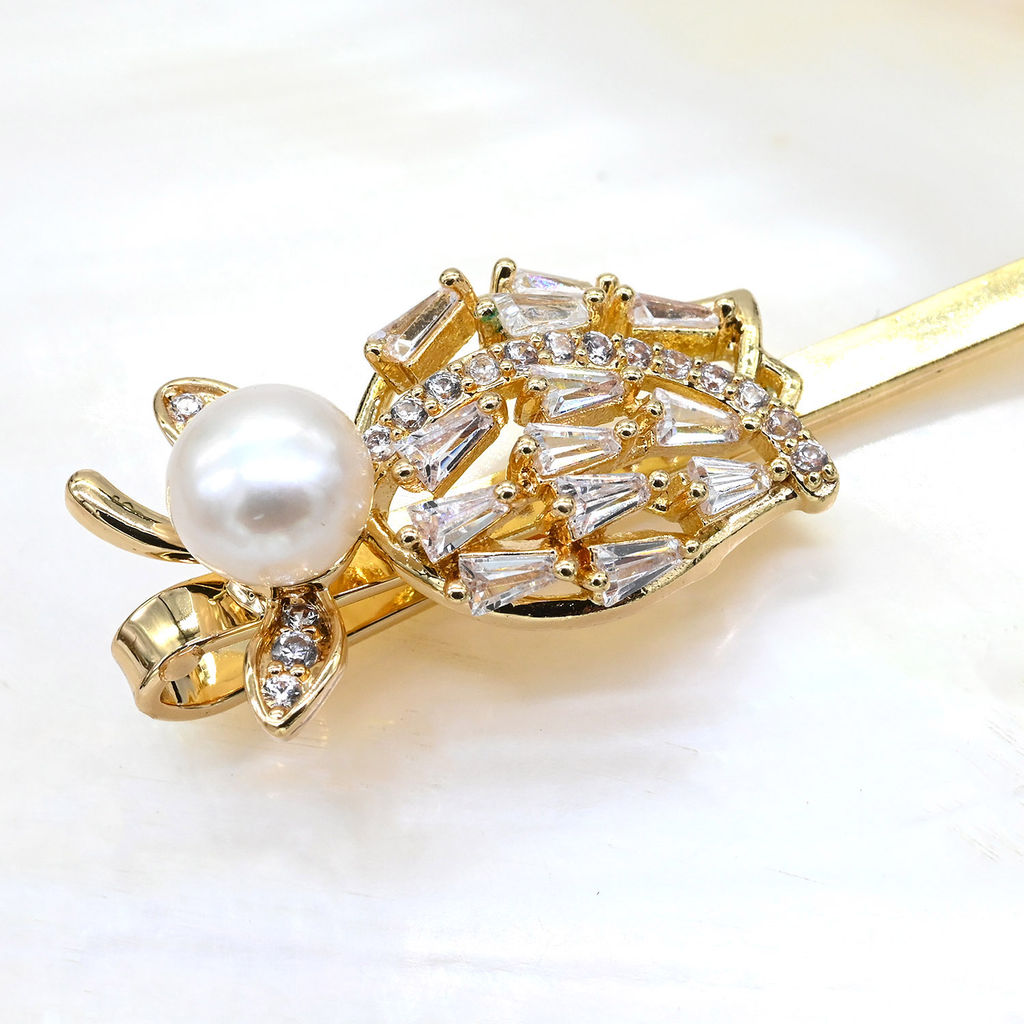 Заколка для волос с жемчугом 12*60мм