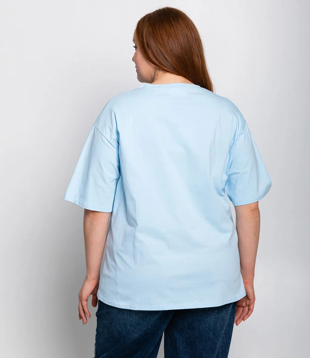 Футболка #ОКТ00075001, голубой - Dommod фото 3