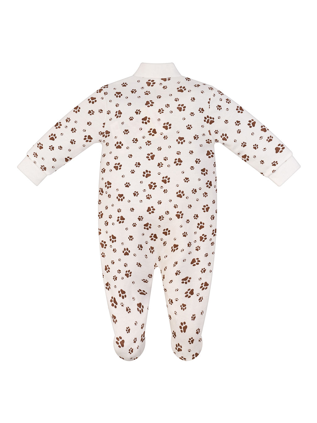 Комбинезон ясельный молочный принт лапки
