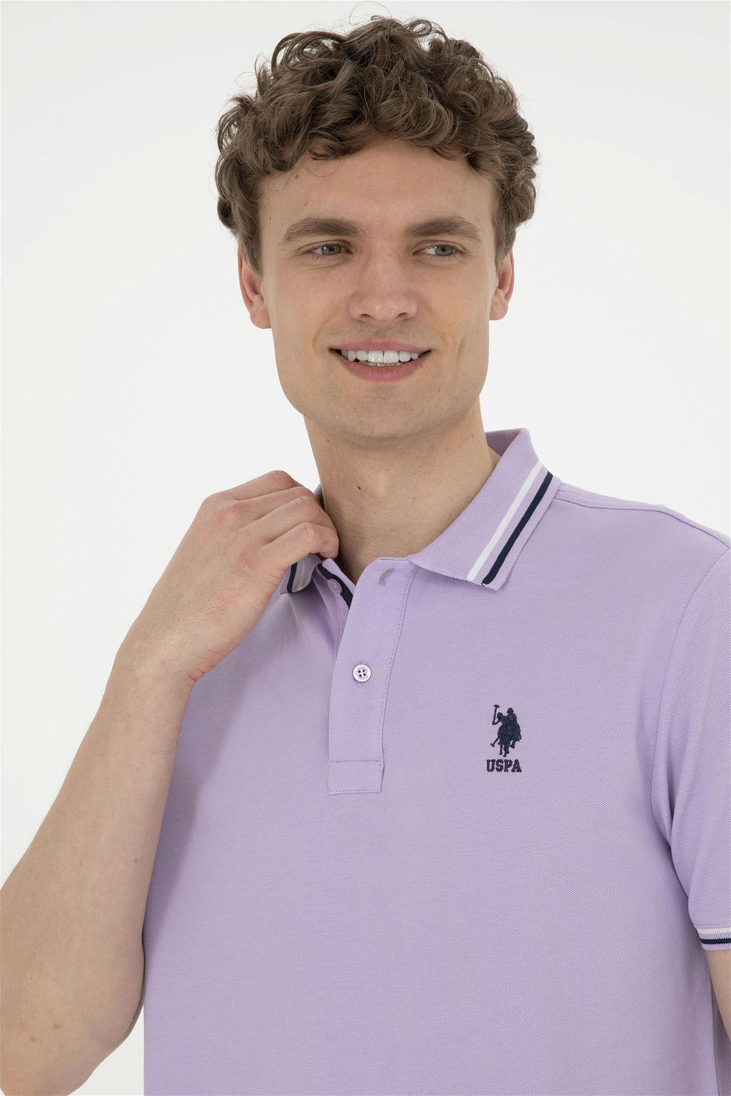 Футболка мужская U.S. Polo Assn сиреневая фото 2