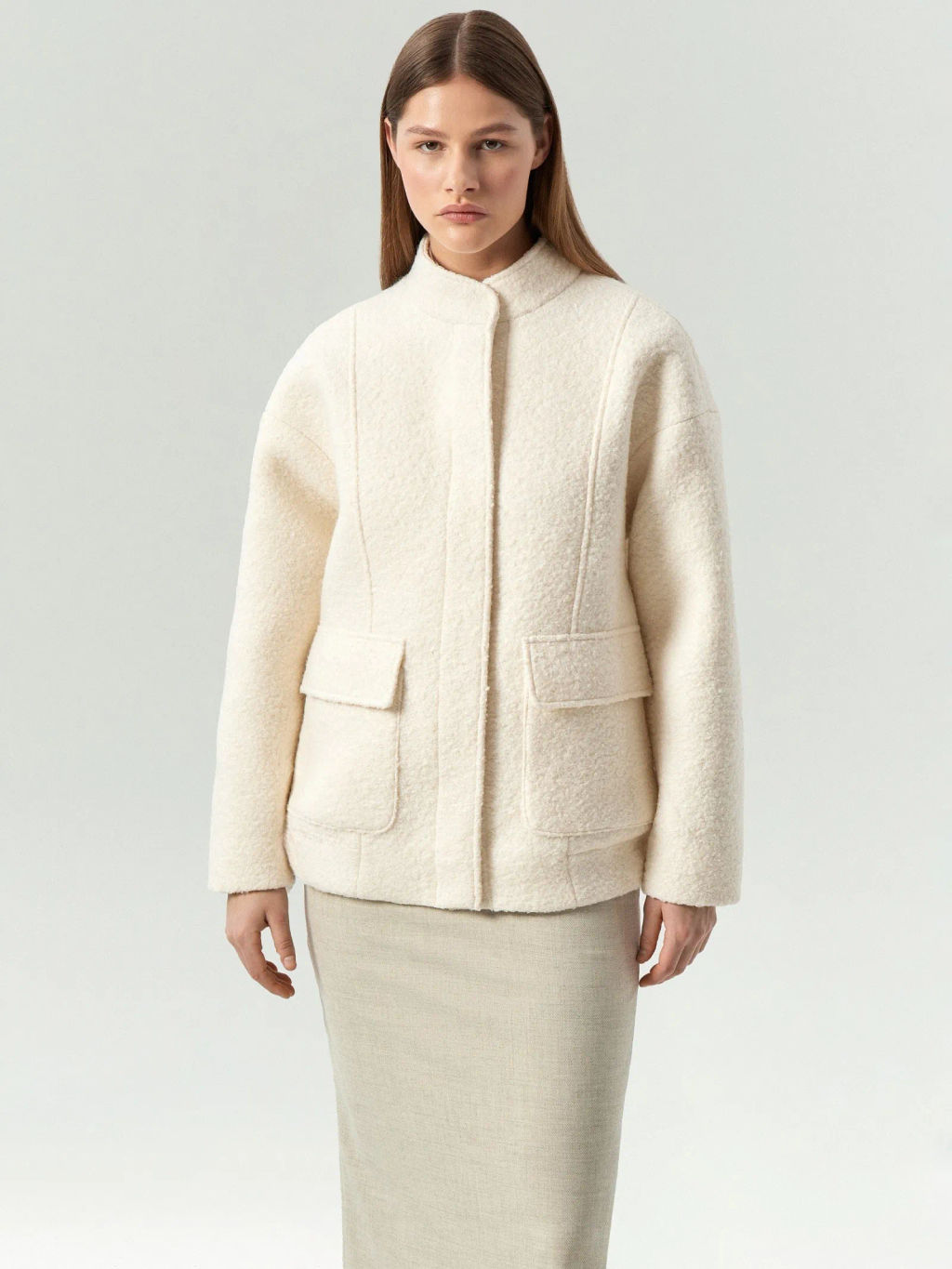 EMKA / Бомбер с накладными карманами из шерсти фото 3