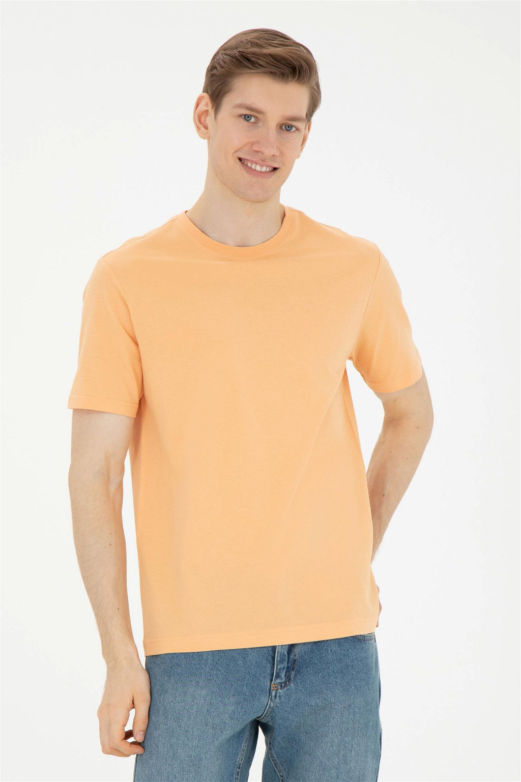 Мужская оранжевая базовая футболка - U.s. polo assn фото 3