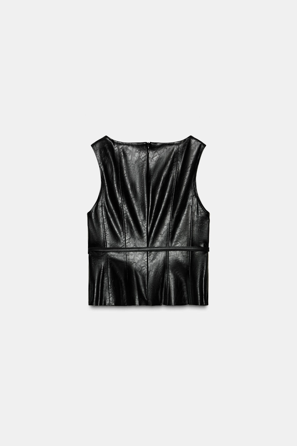 FAUX LEATHER BELTED TOP - Zara фото 8
