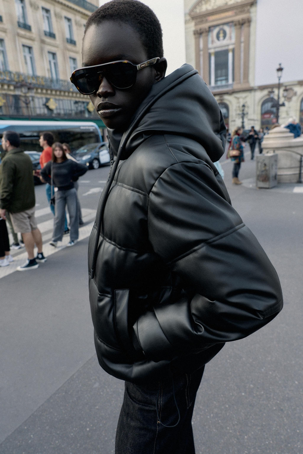 WATER-REPELLENT AND WINDPROOF QUILTED FAUX LEATHER ANORAK - Zara фото 2