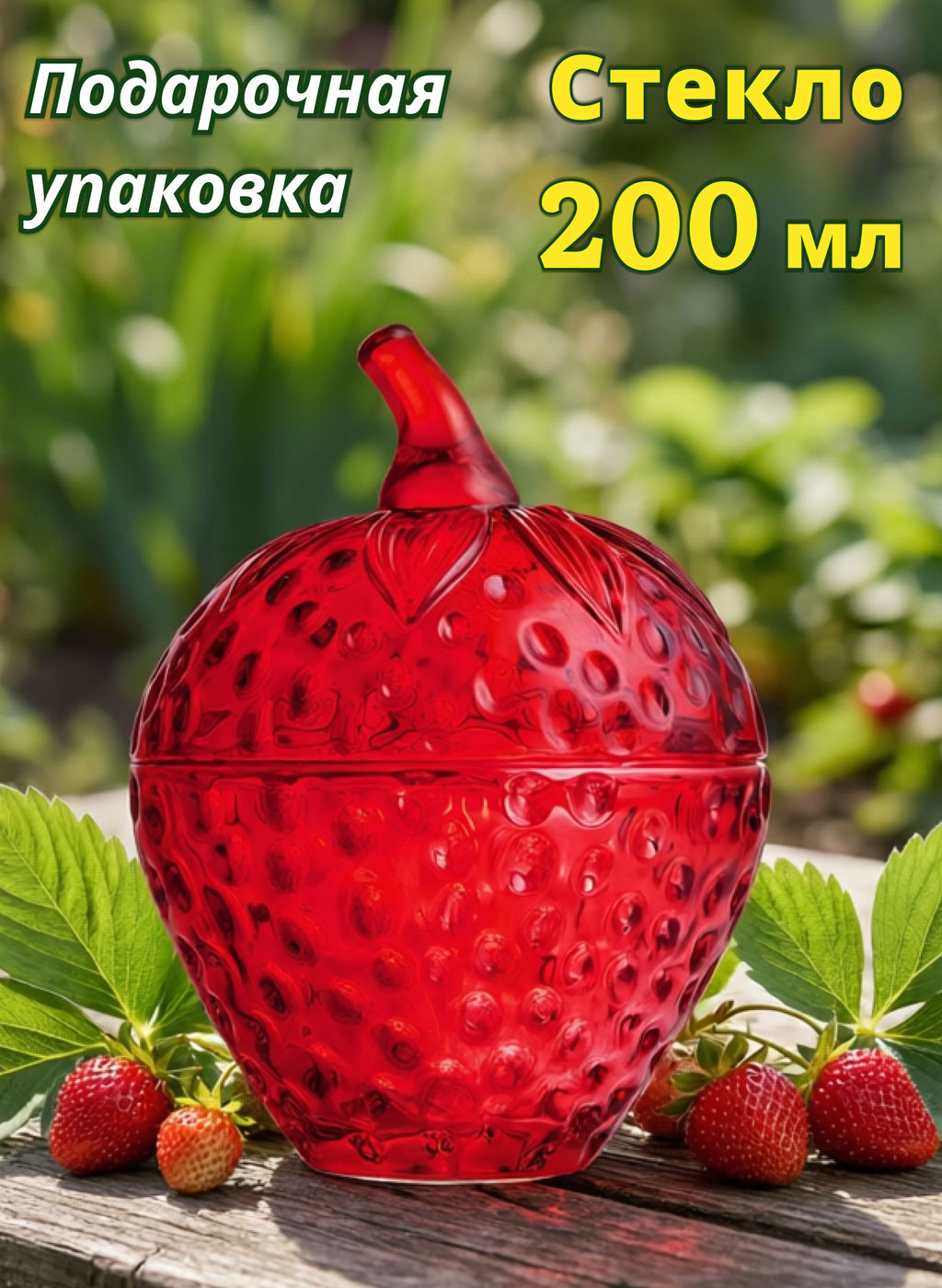 ЕМКОСТЬ ДЛЯ ХРАНЕНИЯ STRAWBERRY 9,5*9,5*13,5 СМ/200 МЛ