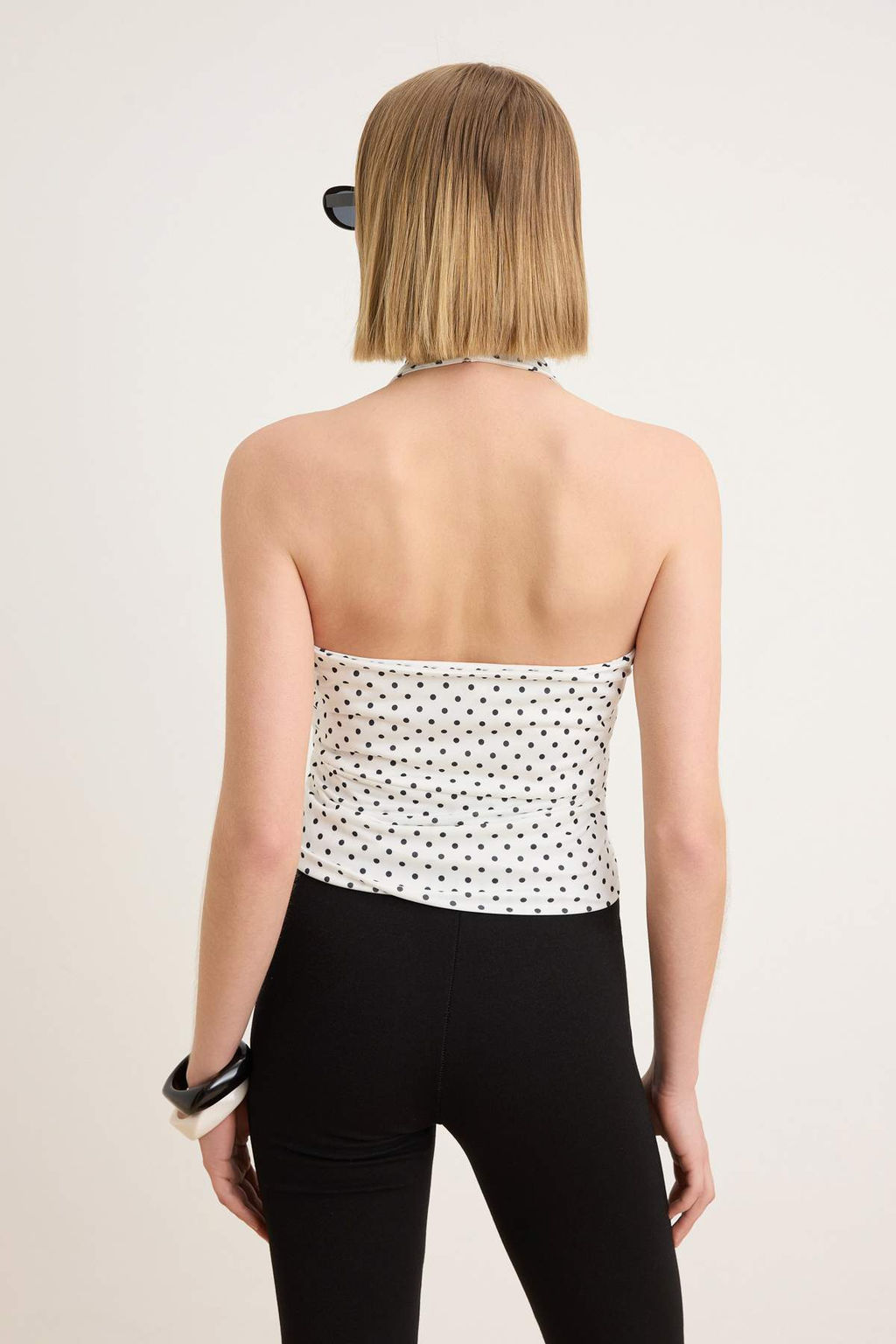 Beyaz Boyundan Ask?l? Puantiyeli Baglama Detayl? Orme Bluz TWOSS26BZ00803 - Trendyolmilla фото 4