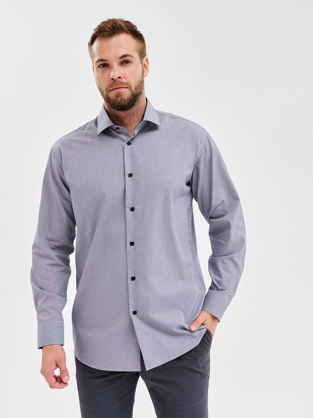 Сорочка мужская длинный рукав GREG 224/231/0962/Z/1p  фото 4