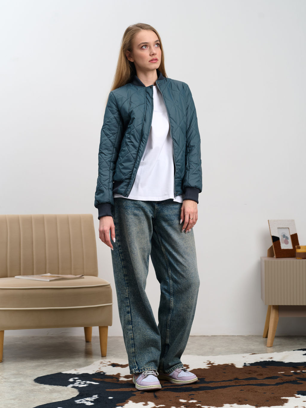 Женский бомбер "ED-06" серый