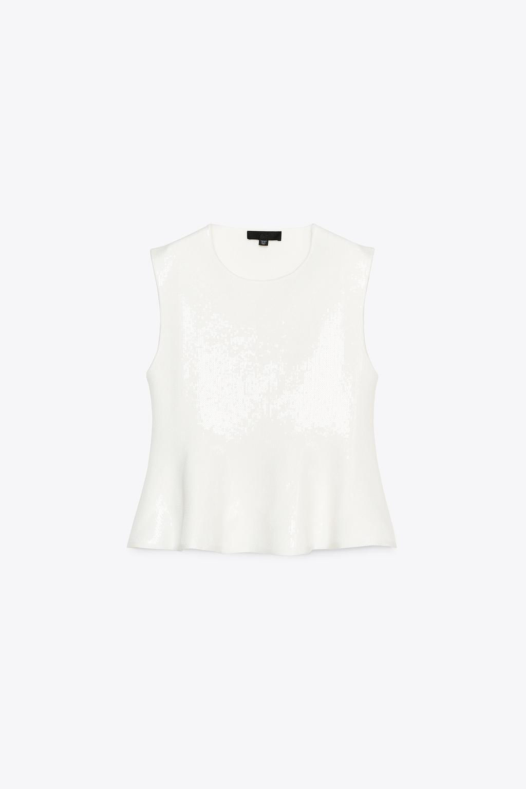 SEQUINNED KNIT PEPLUM TOP - Zara фото 3