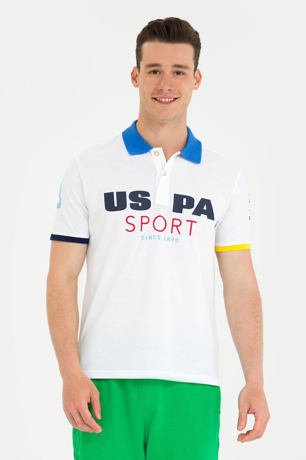 U. S. Polo Assn Мужская белая футболка с воротником-поло - U.s. polo assn фото 15