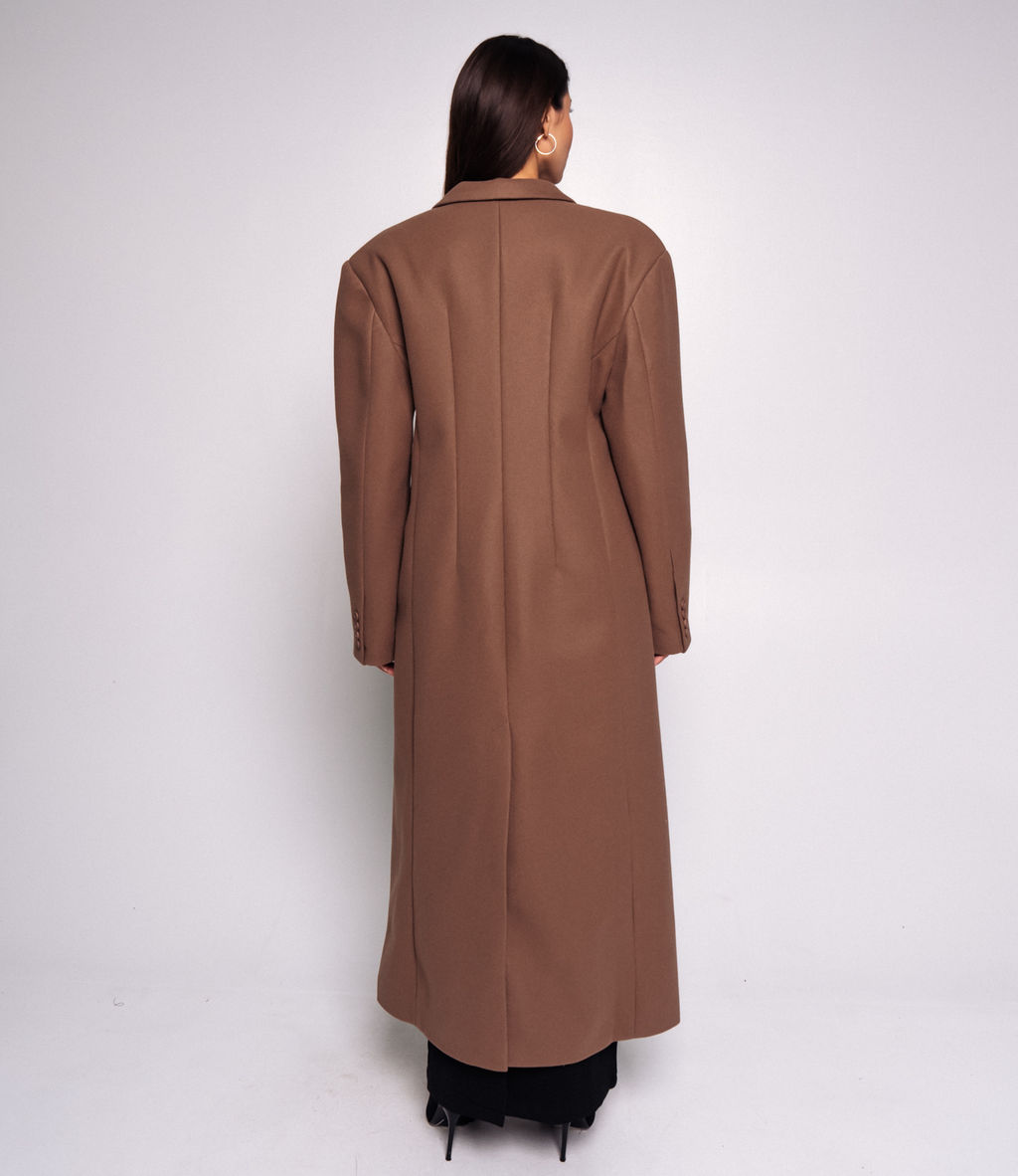 Пальто #ОБШ2850, тёмно-бежевый