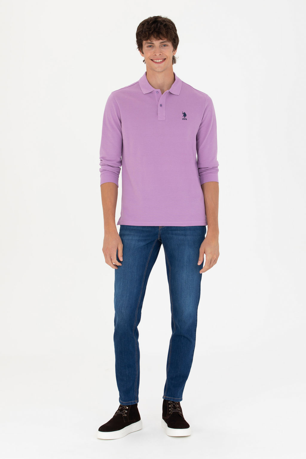 Мужской сиреневый базовый свитшот - U.s. polo assn фото 18