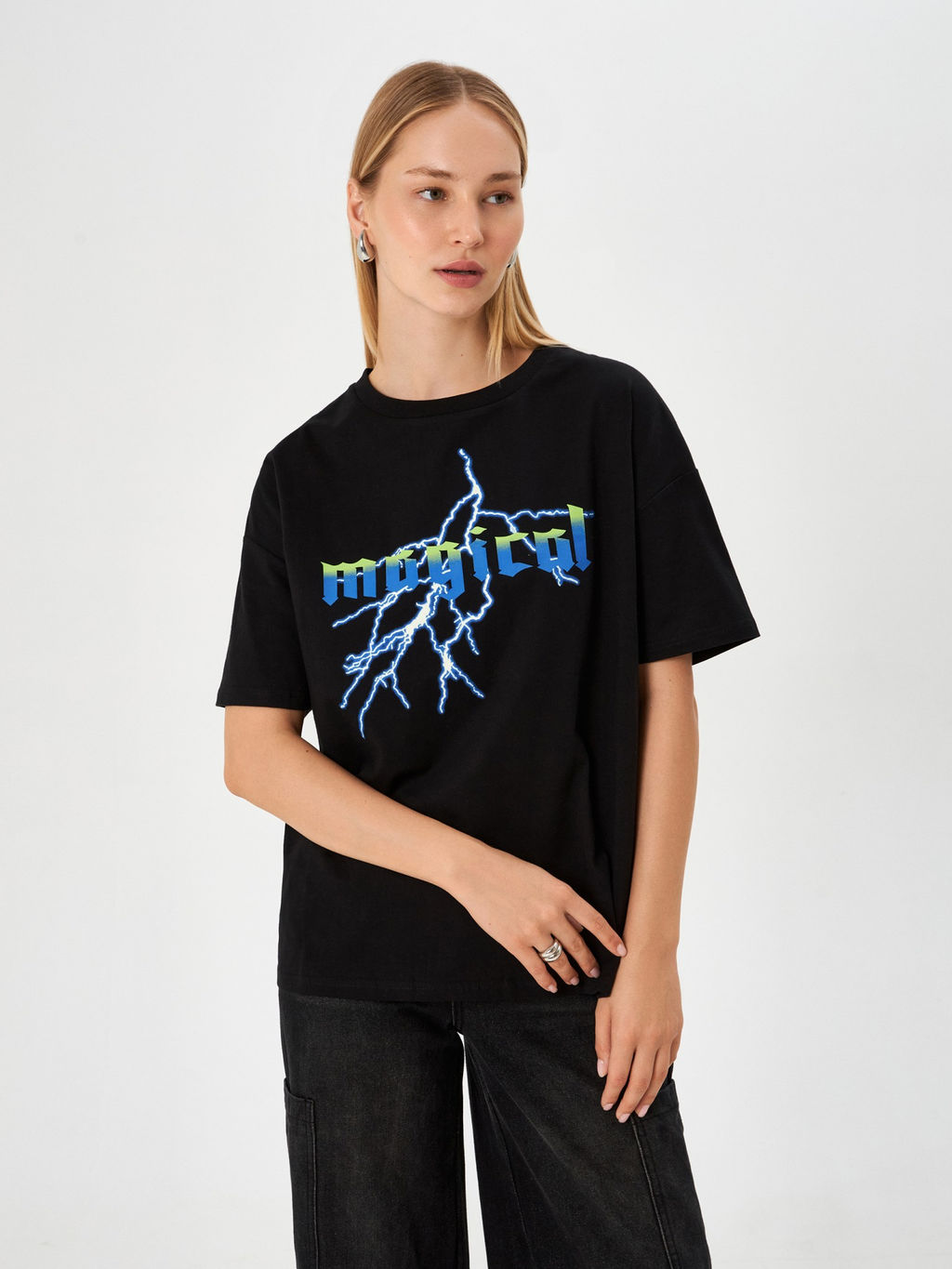 10200510070 Футболка жен. Pathos синий принт - Concept club фото 2