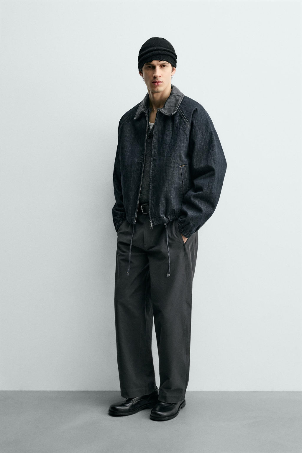 DENIM JACKET WITH CONTRAST COLLAR - Zara фото 4