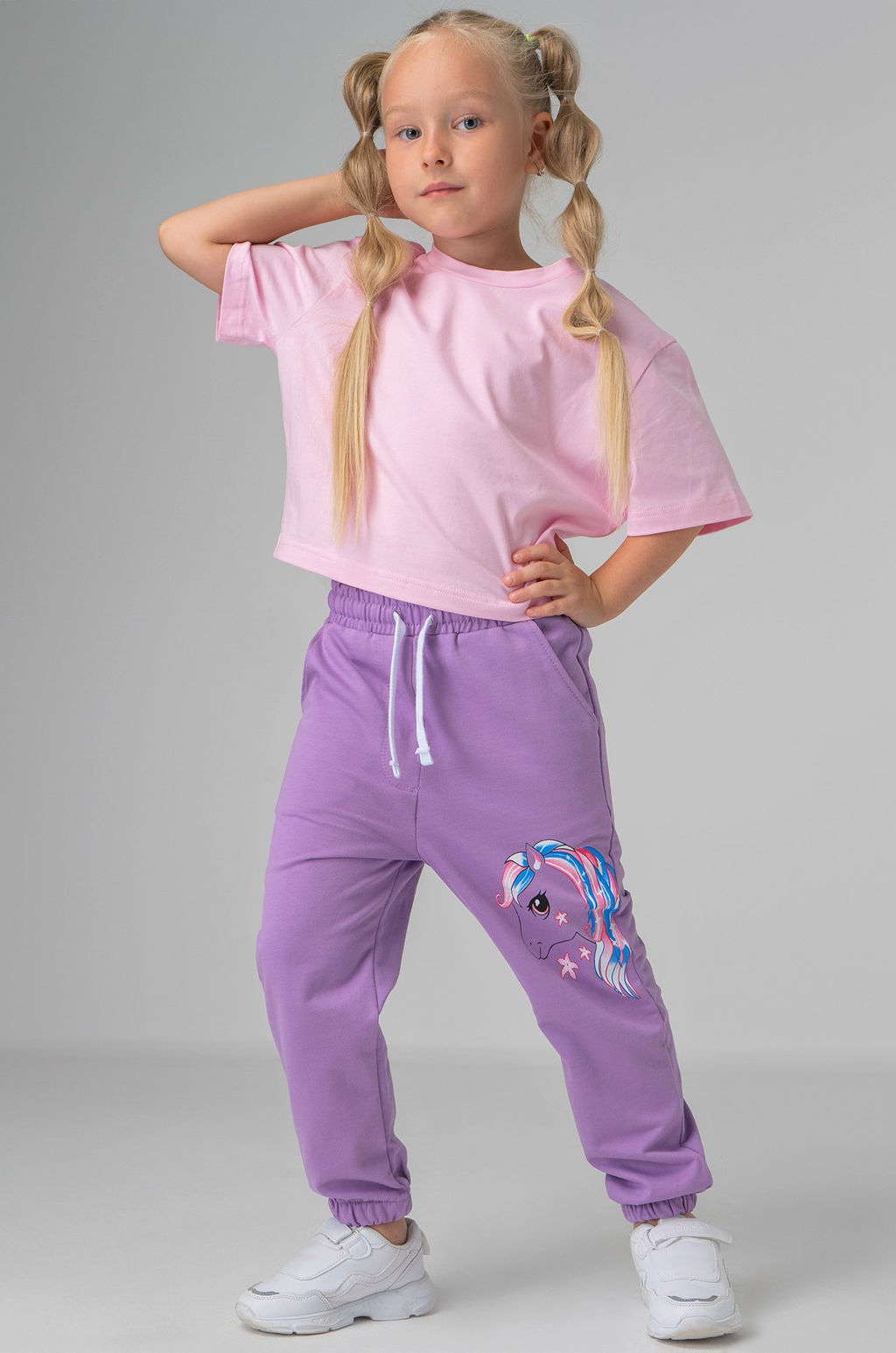 Брюки для девочки из футера двухнитки Bonito  фото 6