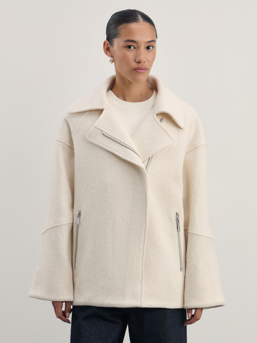 Полупальто-косуха из шерстяной ткани / Zarina  фото 3