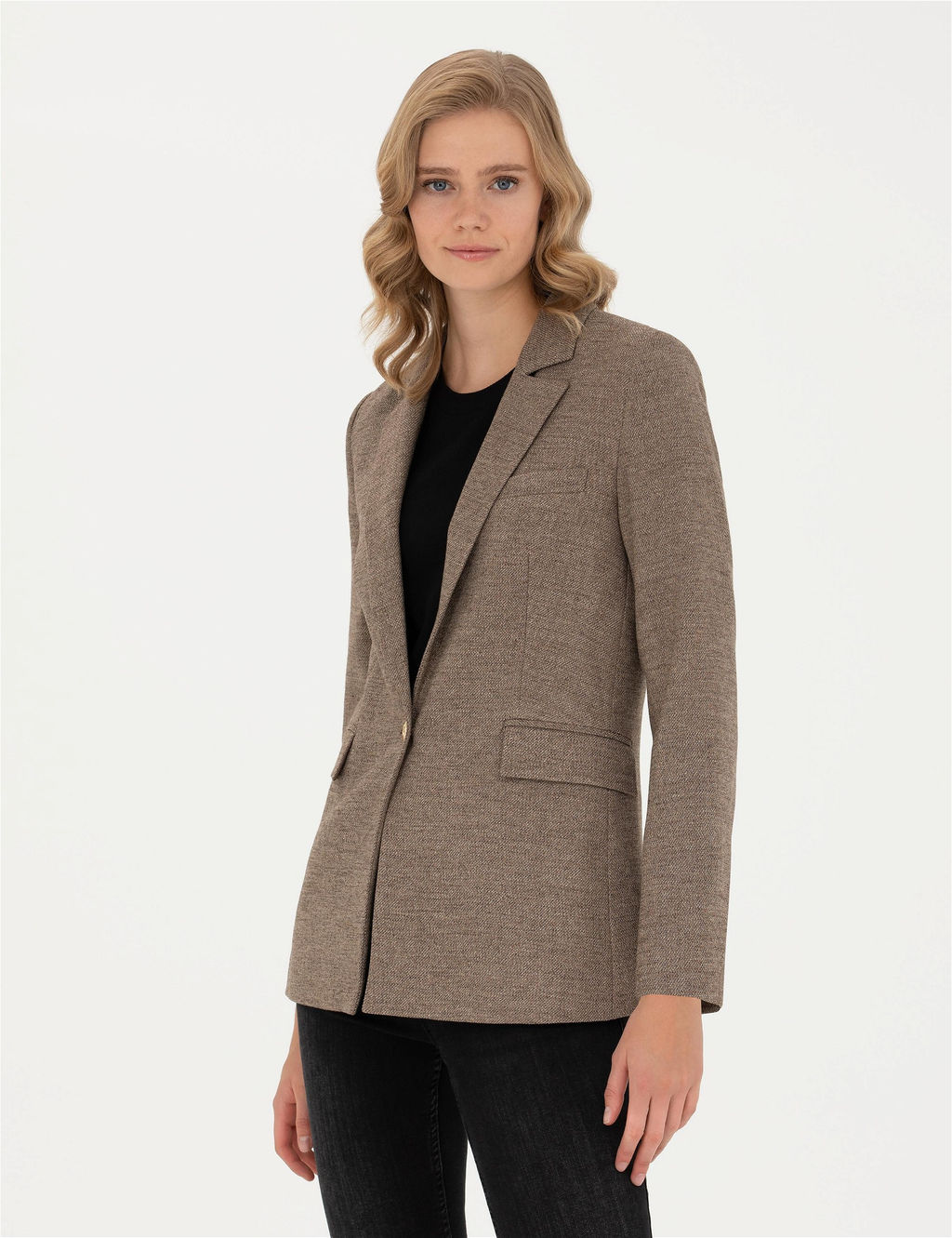 Camel Slim Fit Ceket
