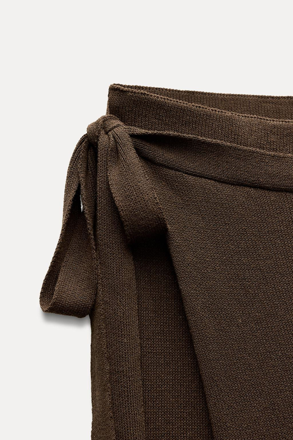 PLAIN KNIT WRAP TROUSERS - Zara фото 5