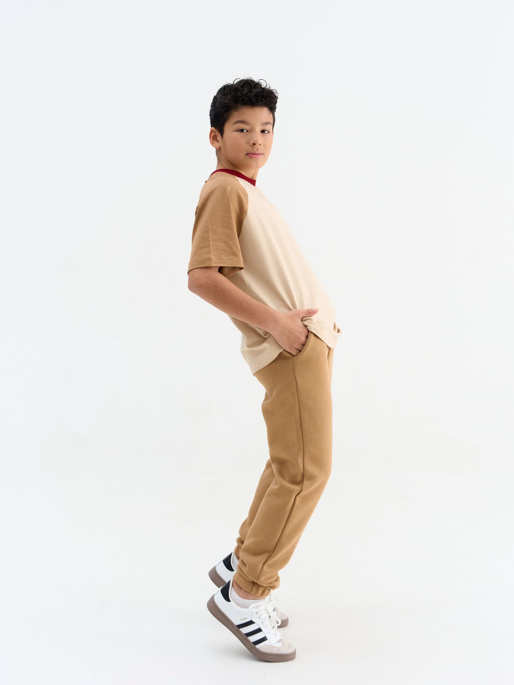 Футболка оверсайз Колор блок Крем-брюле 7+ - Bungly фото 7