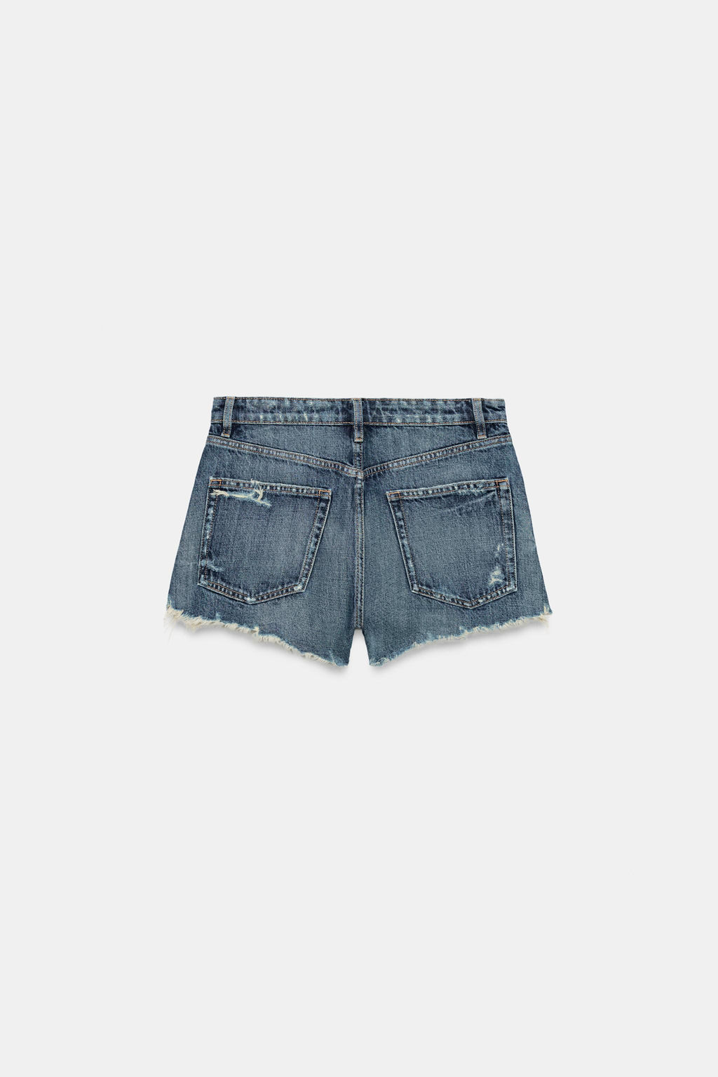 SHORTS DENIM TRF TIRO ALTO ROTOS / Azul - Zara фото 8