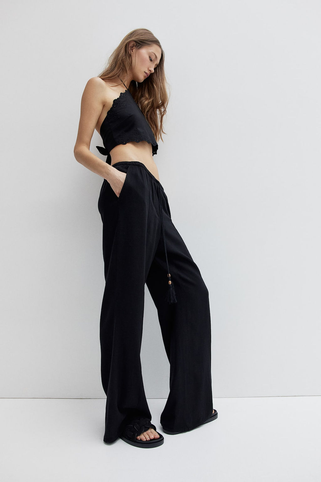 Pantalon en mezcla de lino - H&m фото 3