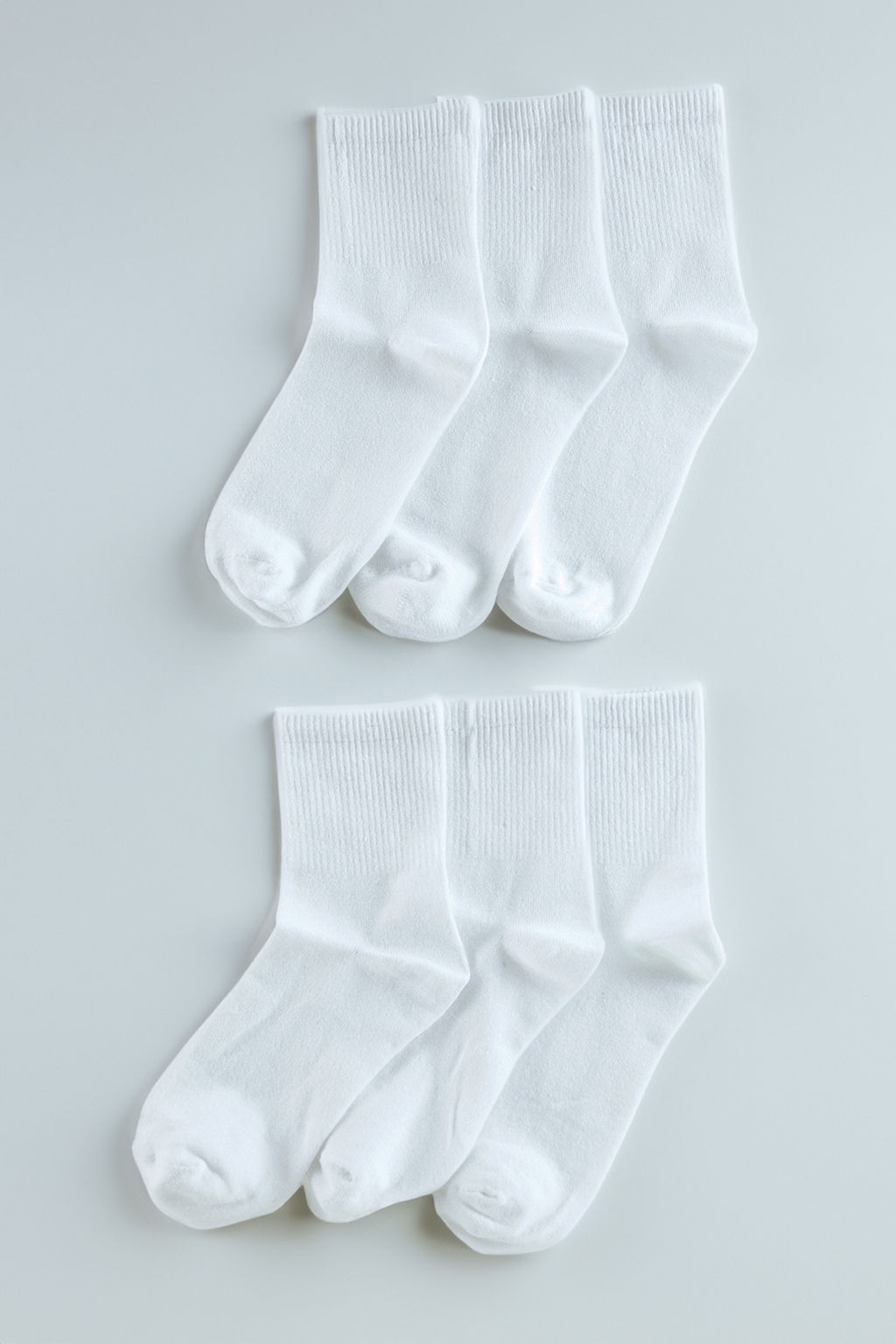 Beyaz Unisex 6l? Pamuklu Kolej-Tenis-Orta Boy Corap TEDAW25CO00007