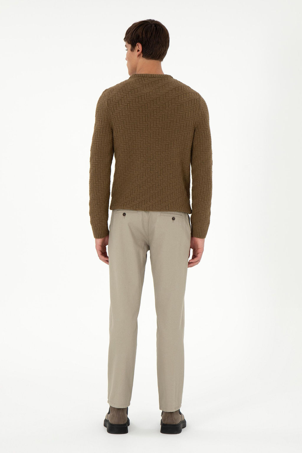 Мужские брюки из плотной ткани светло-хаки Неожиданная скидка в корзине - U.s. polo assn фото 4