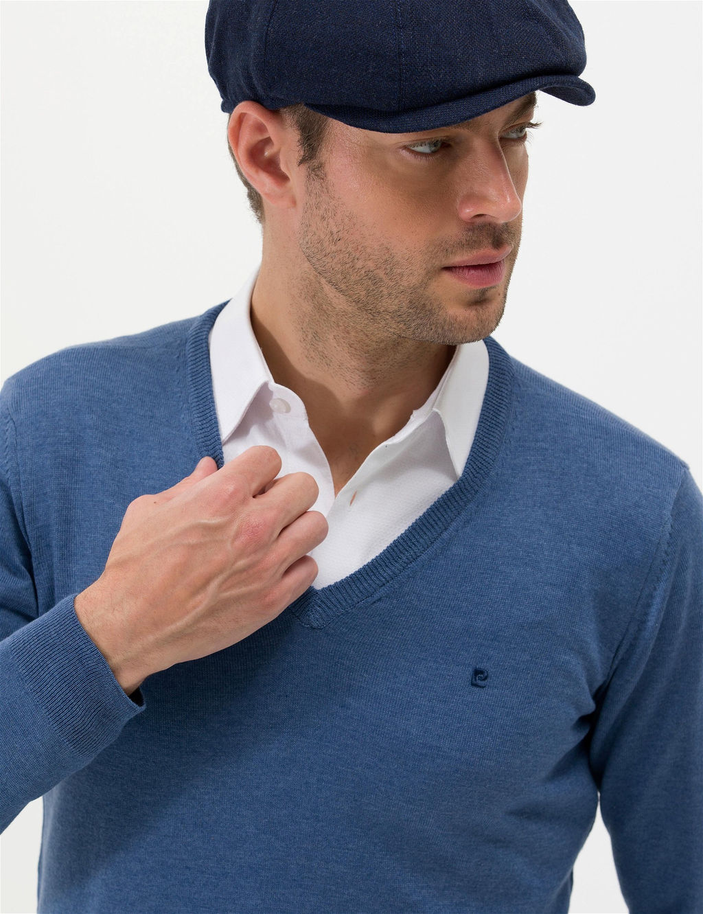 _ndigo Melanj Slim Fit V Yaka Basic Triko Kazak - Pierre cardin фото 2
