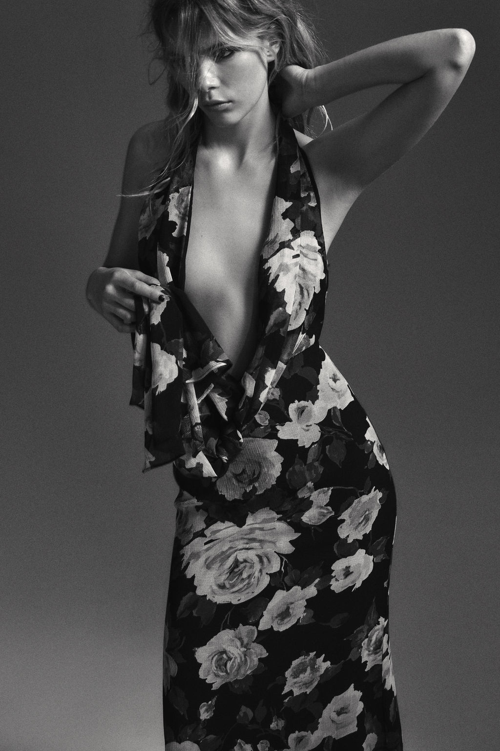 LONG FLORAL PRINT DRESS WITH KNOT DETAIL - Zara фото 8