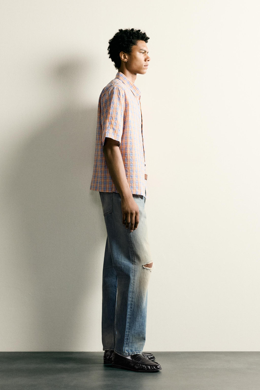 CAMISA RELAXED FIT CUADROS RELIEVE / Multicolor - Zara фото 4